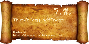 Thuróczy Nándor névjegykártya